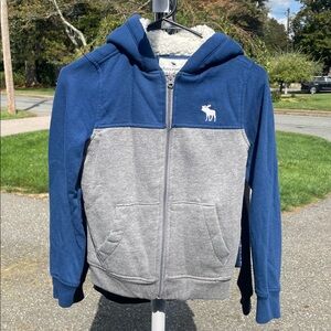 Abercrombie kids Boys Blue and Gray Fleece Hoodie
